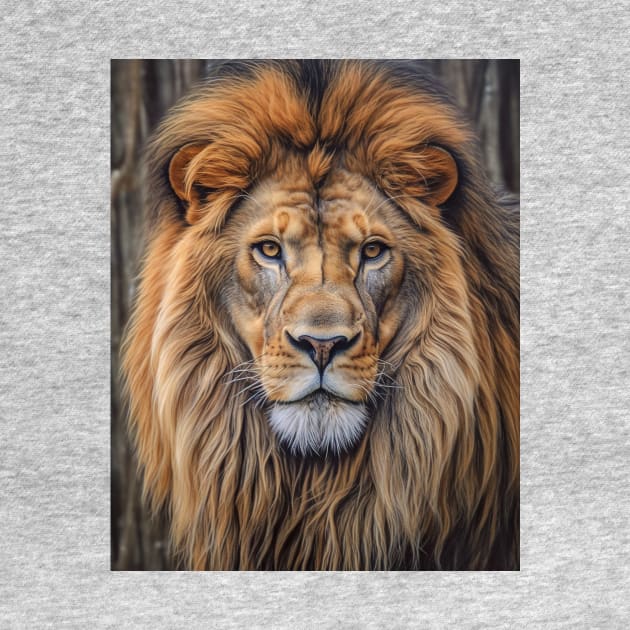 Majestic Mane: Hyperrealistic Oil Painting of a Zoo Lion by ABART BY ALEXST 